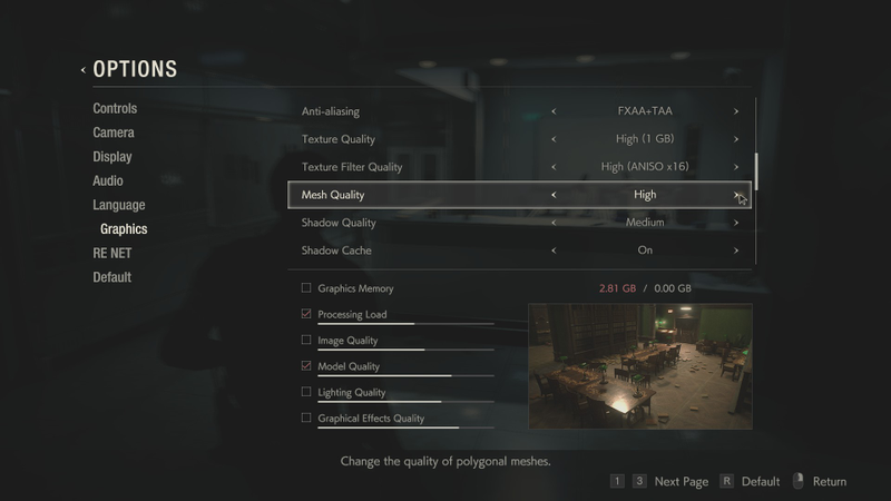 Illustration for article titled Resident Evil 2 Remake On PC Has A Fantastic Graphics Menu